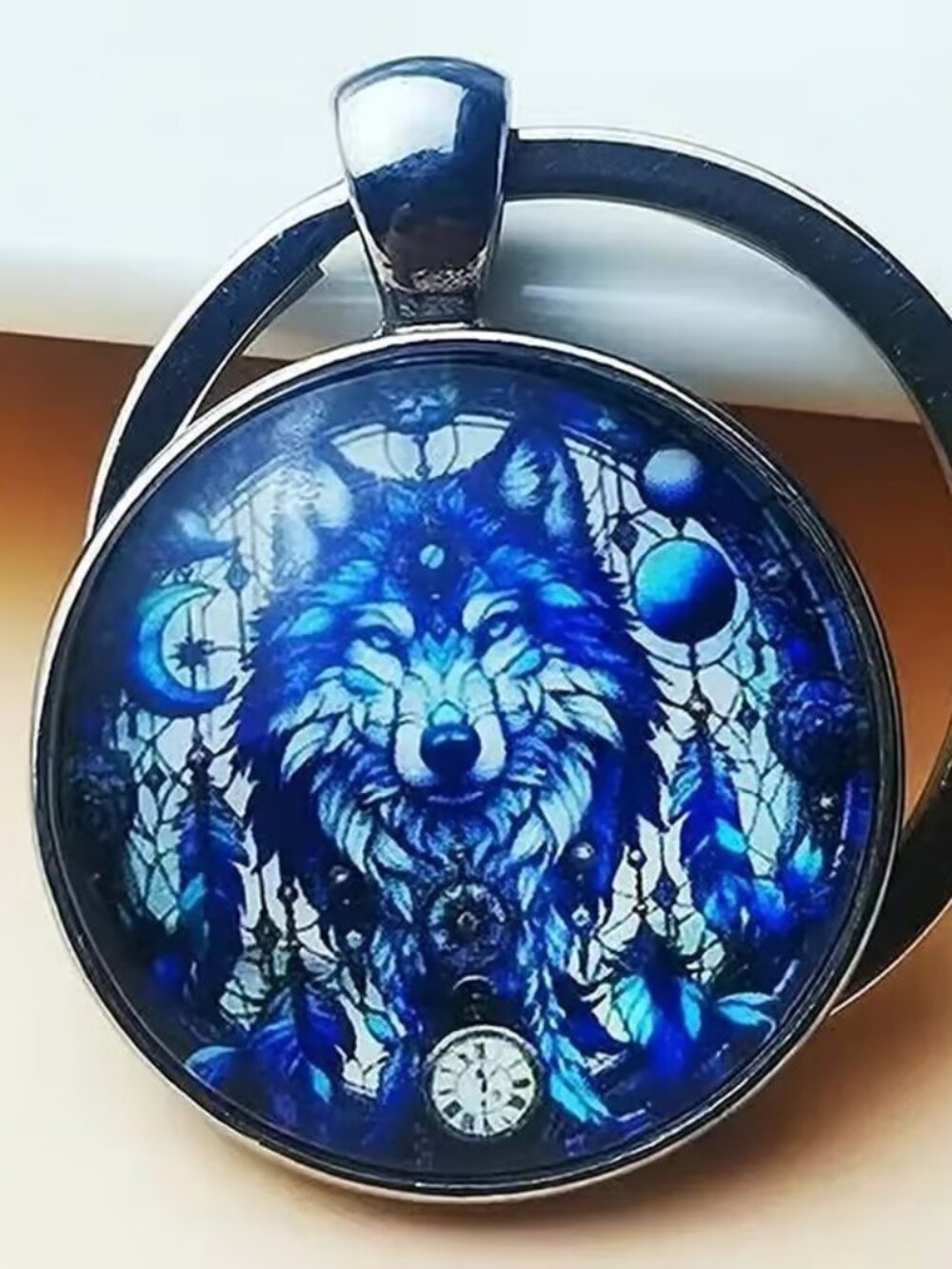 Stainless Steel WOLF Keyring Keychain Accessory
